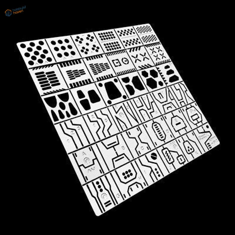 White scribing stencils plate for Gundam with precise panel lines grid