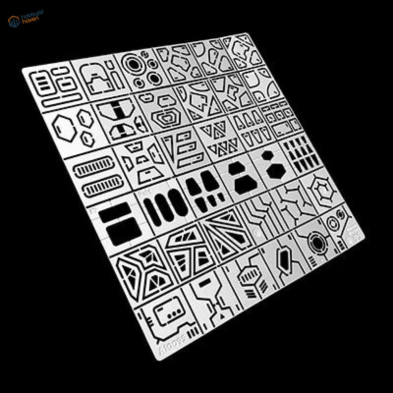 Silver scribing stencils panel with precise panel lines grid for Gundam