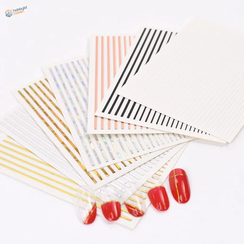 Self-adhesive stripe stickers in gold, silver, black for scale modeling