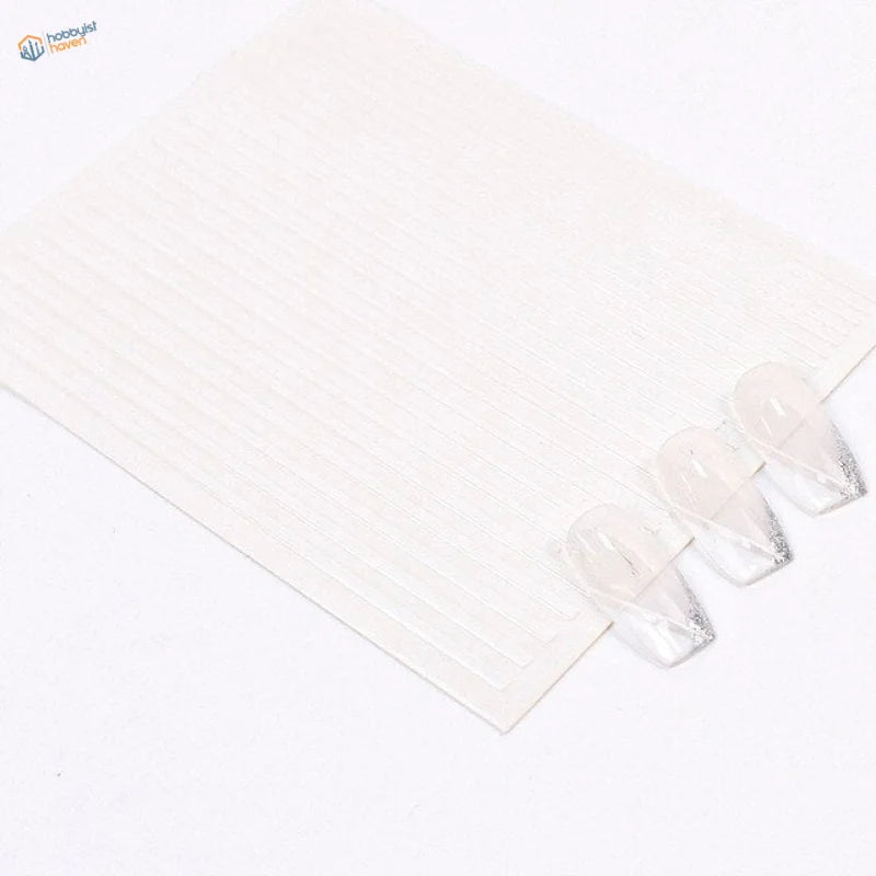 Clear glitter press-on nails with glossy finish for scale modeling stripe stickers