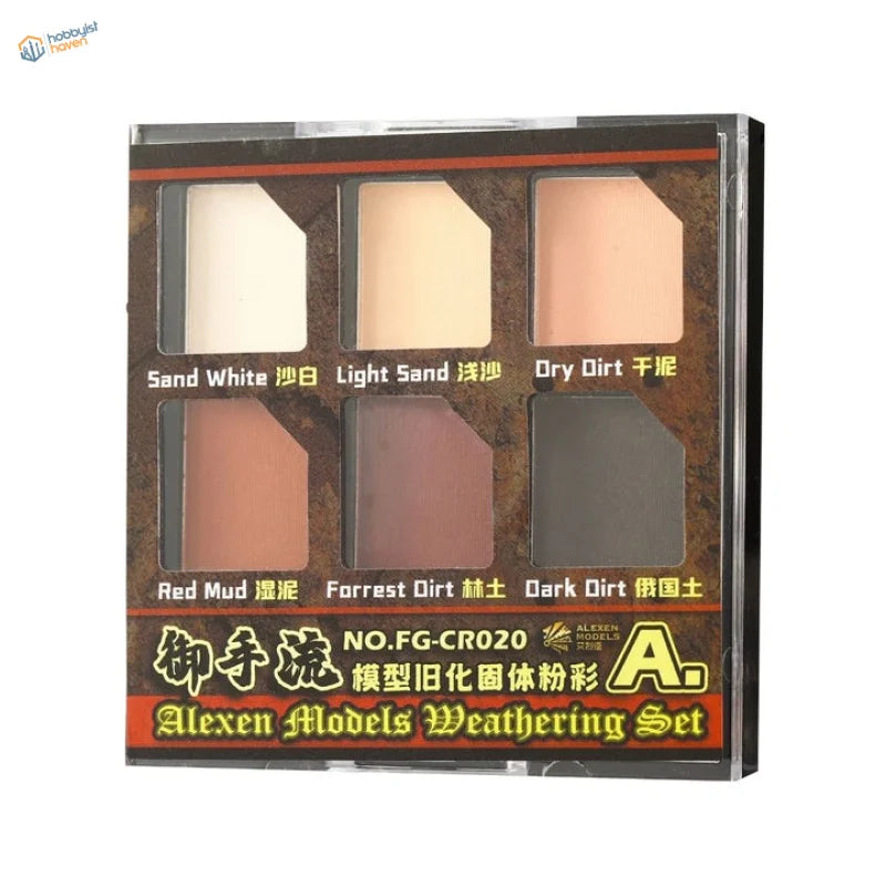 Alexen weathering pigments earth tones set of 6 colors