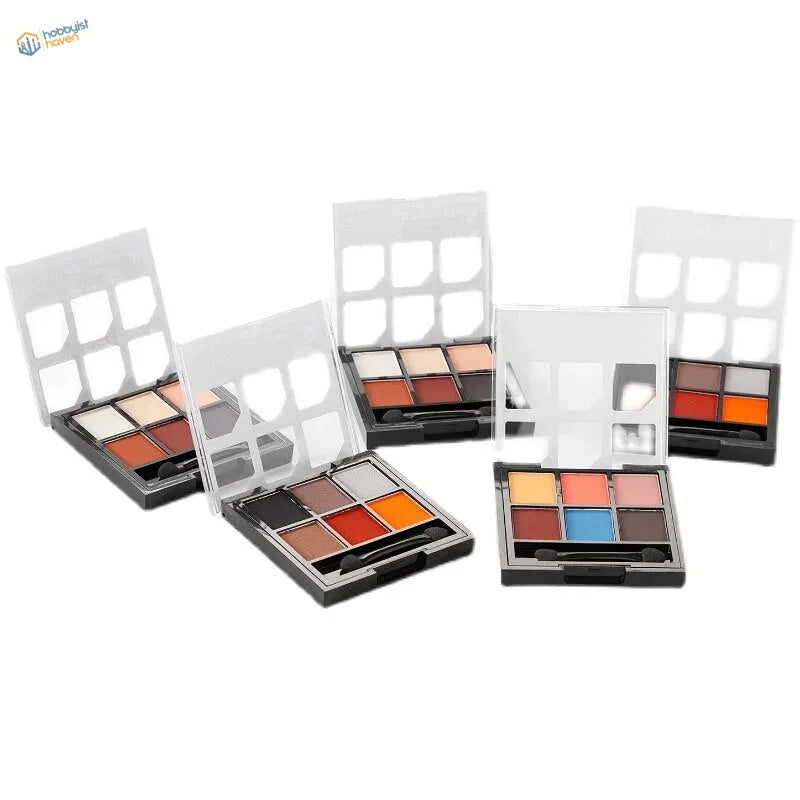 Five compact weathering pigments metallic palettes in grid pans