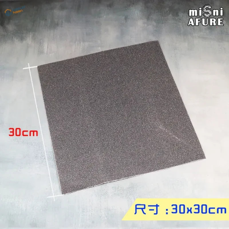 30x30cm dark gray simulated asphalt sticker with textured speckled surface