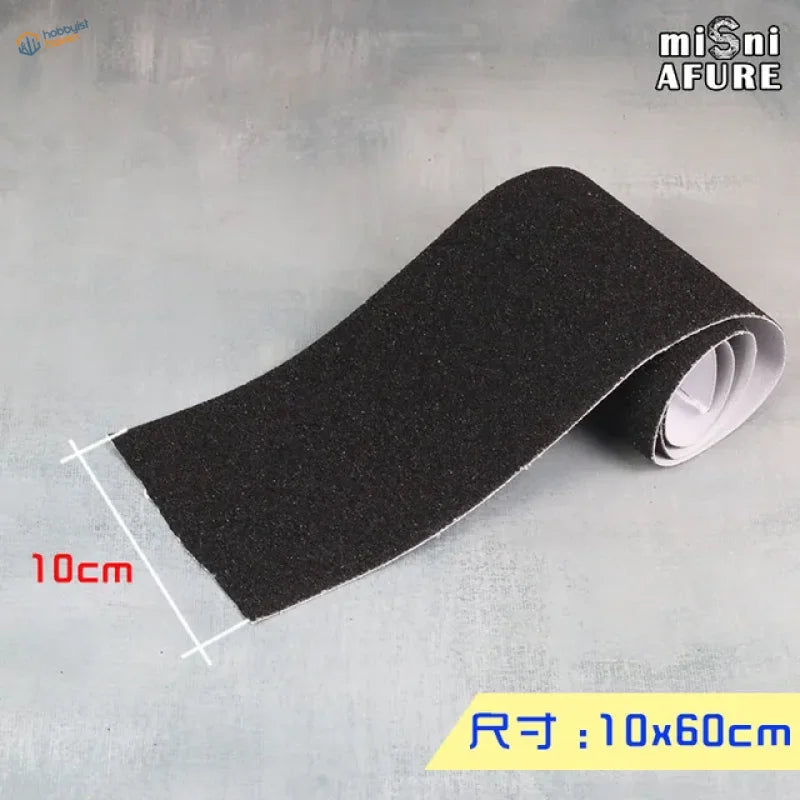 Black simulated asphalt stickers with textured grip tape, 10cm x 60cm