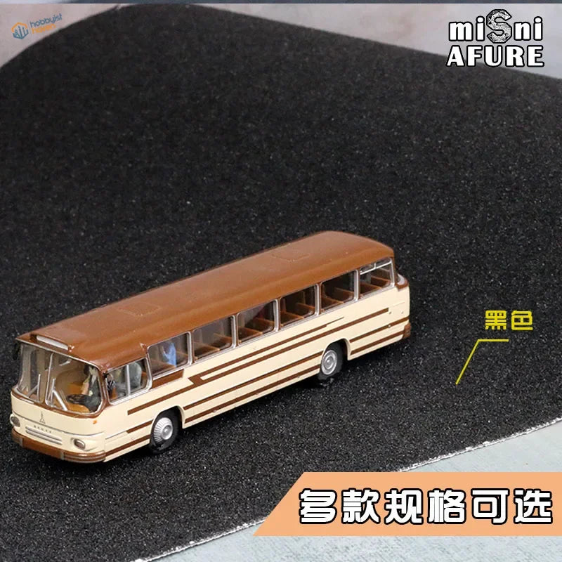 Cream and brown vintage bus on simulated asphalt stickers