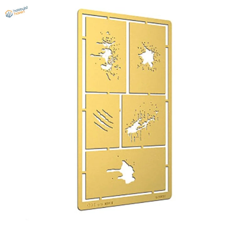 Gold Splashes And Stains Stencils for weathering effects in scale modeling