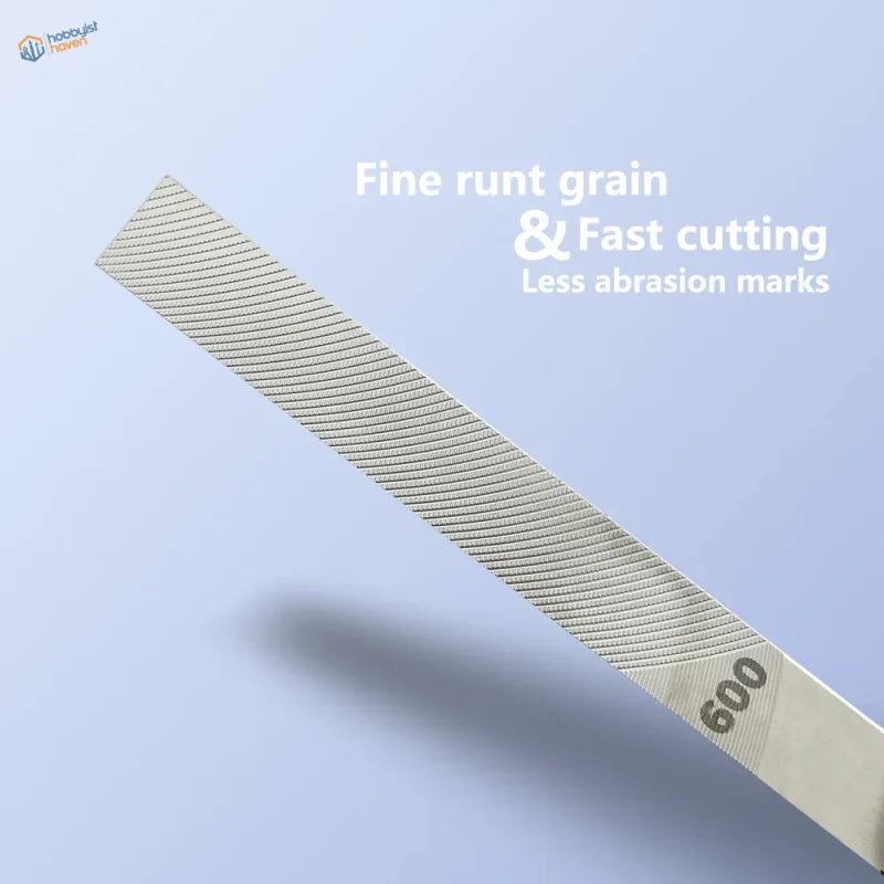 Silver 600-grit fine runt file on stainless steel double-sided modeling files