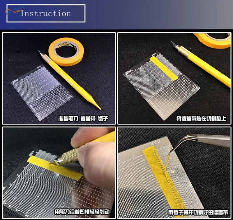 Yellow stainless steel precision craft knife for cutting template