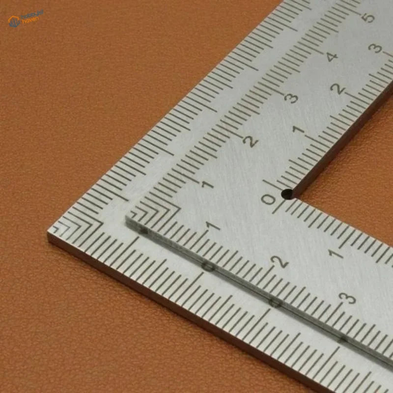 Stainless steel mini try square with compact stainless steel L-shaped ruler and black engraved markings