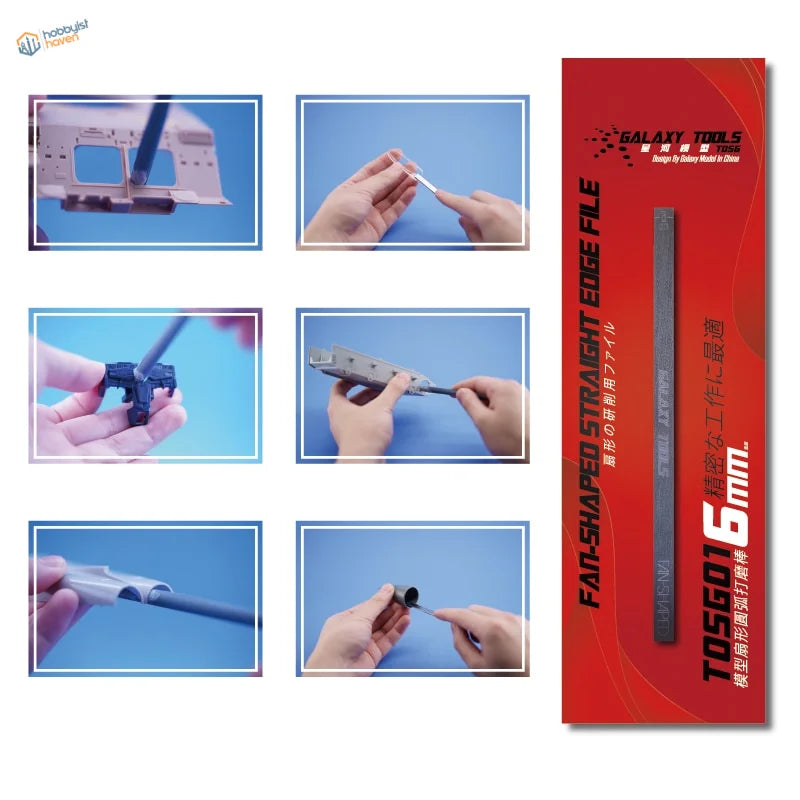 Stainless steel semicircular sanding tool, Galaxy TDS6016 16mm fan-shaped file