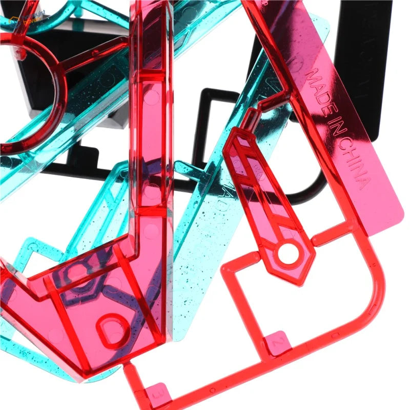 Transparent red teal glossy plastic blocks for Stand For 1/144 HG/RG Gundam, precision hobby tools