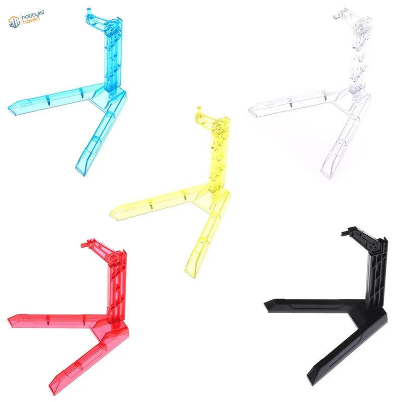 Clear adjustable Y-base stand for 1/144 HG/RG Gundam figures in 5 colors