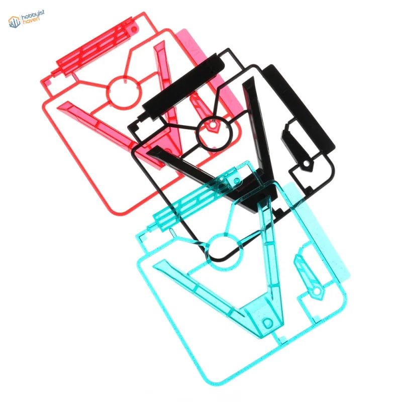 Transparent floppy disk stand in red pink black teal for 1/144 HG/RG Gundam figures, precision hobby tools