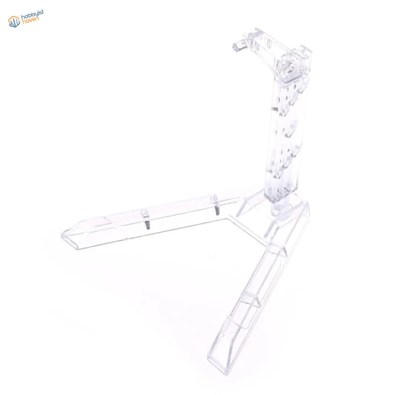Clear plastic stand with curved arm for 1/144 HG/RG Gundam figures
