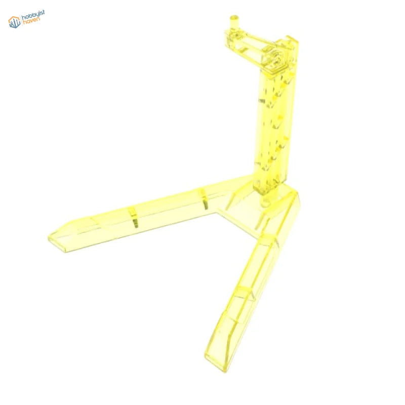 Transparent yellow geometric stand for 1/144 HG/RG Gundam figures, precision hobby tool