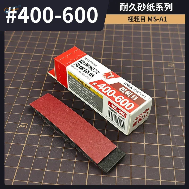 Stedi sanding sponges 400-600 grit red black in stool box