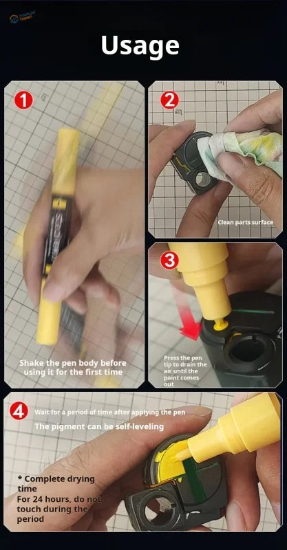 Stedi 12pcs yellow-bodied double-headed marker pens set with black grip