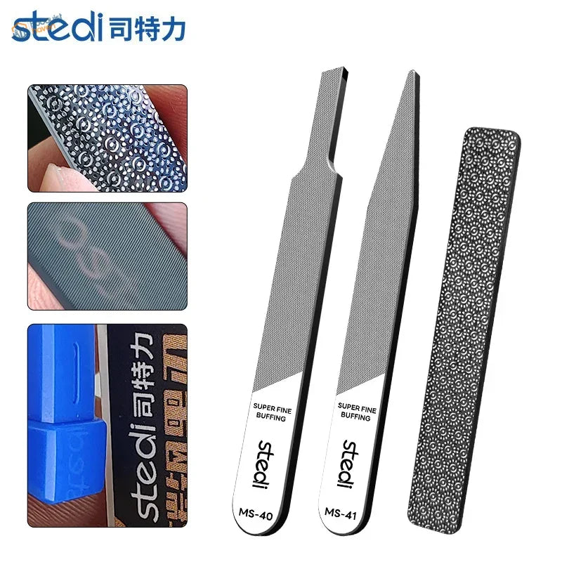 Stedi glass files #320-#1000 grit with gray abrasive and white handles