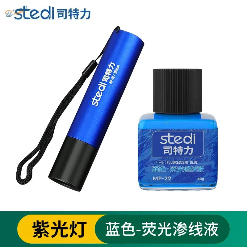Stedi 365nm UV light with blue fluorescent ink and panel liner set