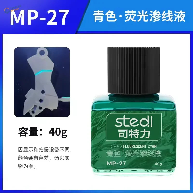 Stedi 40g fluorescent cyan panel liner paint for resin garage kits