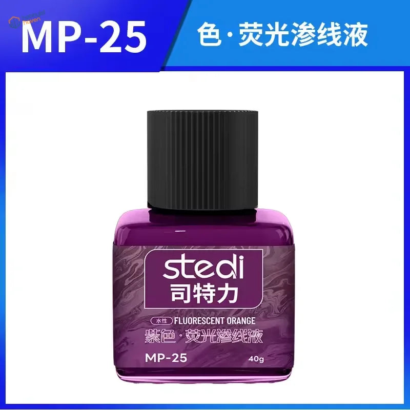 Stedi MP-25 purple fluorescent orange panel liner paint bottle for resin garage kits