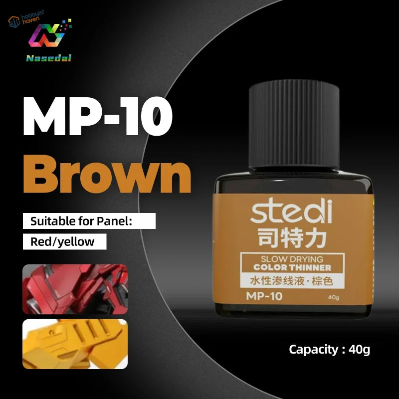 Stedi acrylic panel liner: 40g MP-10 brown slow drying thinner bottle