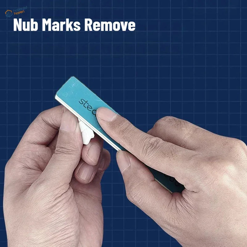 Teal rectangular nail file from Stedi Modelers Toolset with ste visible