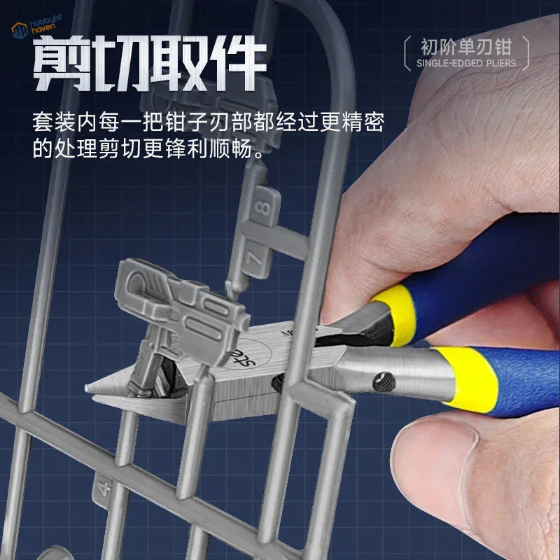 Stedi modelers toolset pliers gripping gray plastic component
