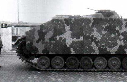 WWII German disc camouflage stencil on armored vehicle with turret