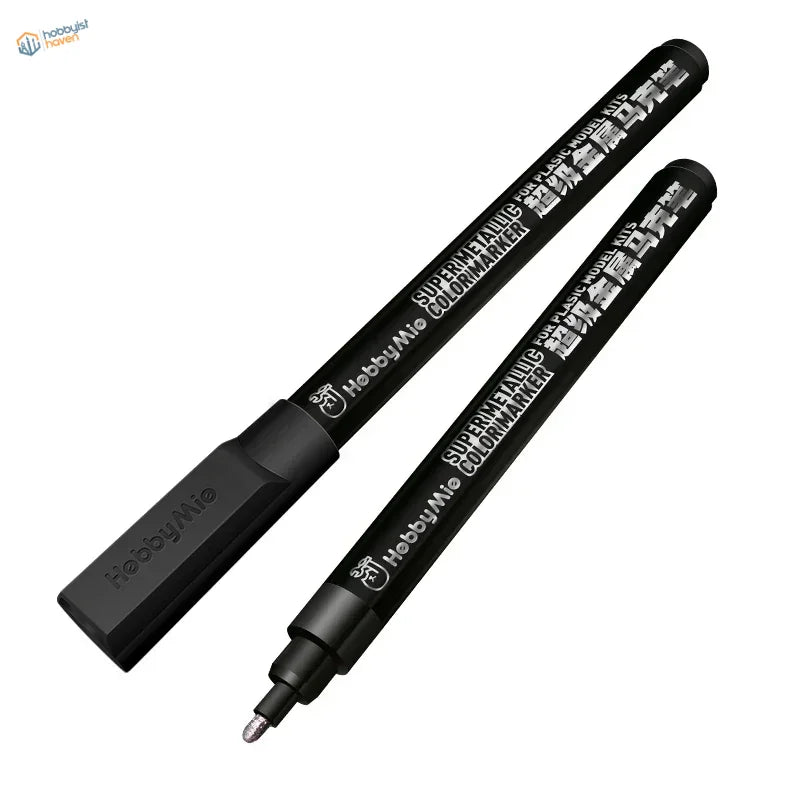 Black hebbymie super metallic marker pens with silver tips