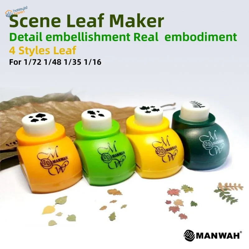 Tree leaf maker set of 4 colorful leaf punchers in orange, green, yellow