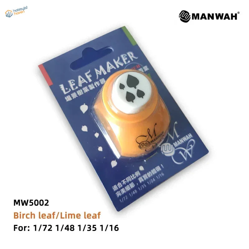 Orange white birch lime leaf punch tool Manwah MW5002 tree leaf maker