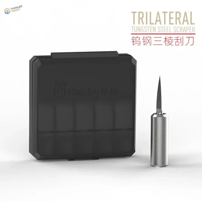 Triangular tungsten steel scraper with silver polished finish