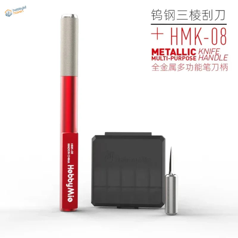 Triangular tungsten steel scraper red silver handle by hobbybymio