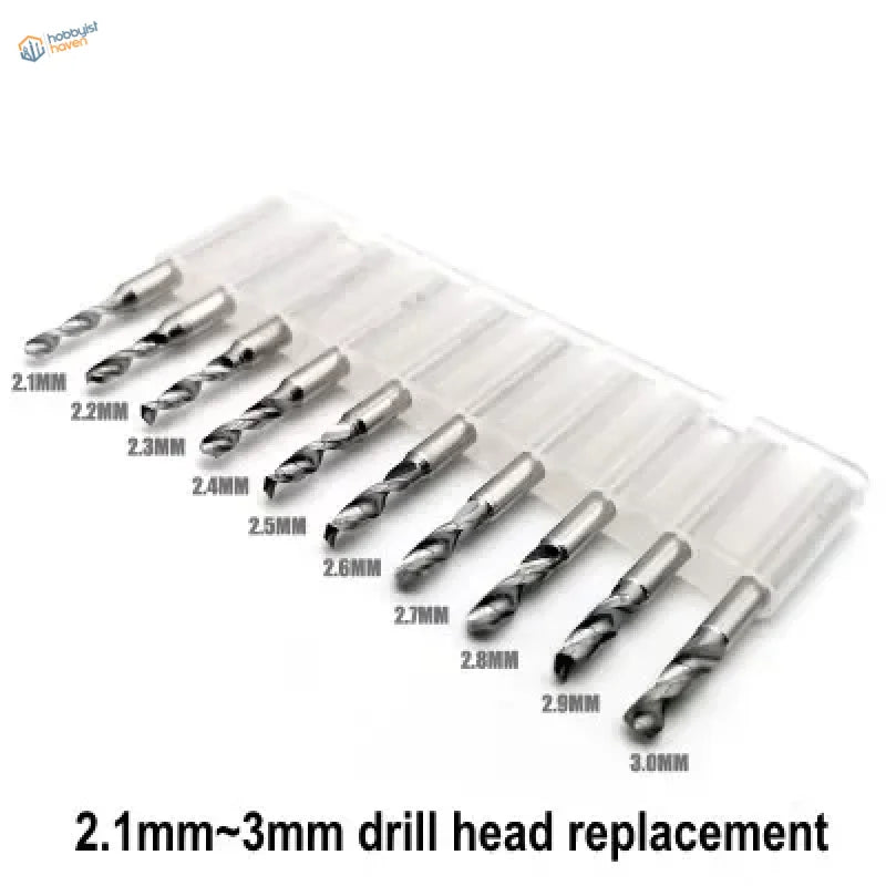 Tungsten hand drill set with 12 precision bits 2.1mm to 3.6mm