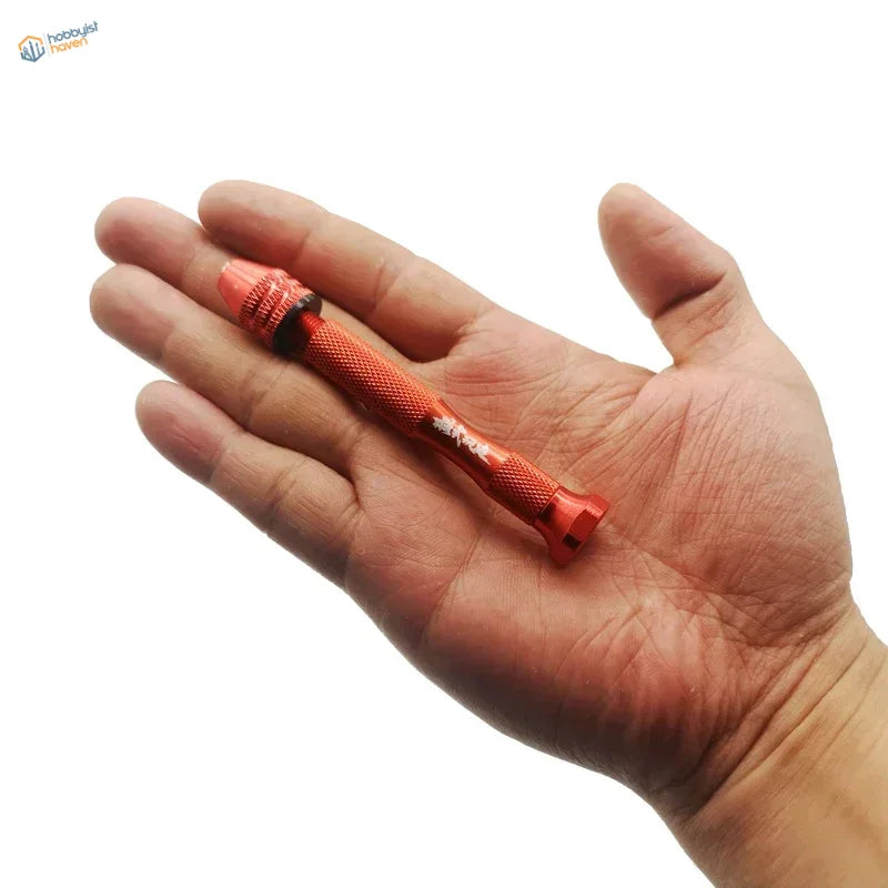 Red textured aluminum screwdriver in Tungsten Hand Drill Set