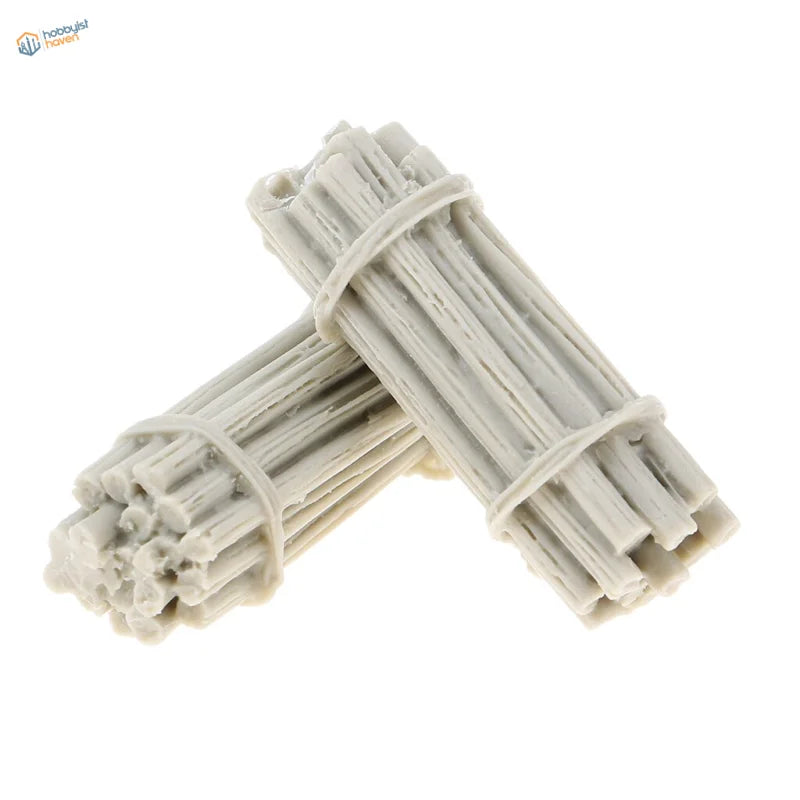 Two 1/35 resin bundles of timber, light gray textured sticks tied with matching ties