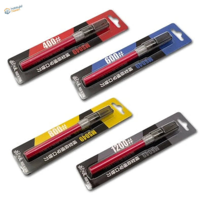 Ultra fine files: Red-handled precision sanding sticks in blister packs with grit labels