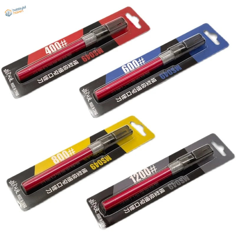 Ultra fine files: red rotary cutter with silver handle, black cap in blister pack
