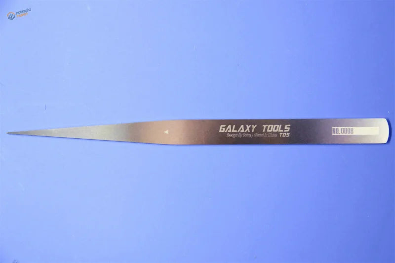 Silver Galaxy Tools stainless steel file with engraved branding