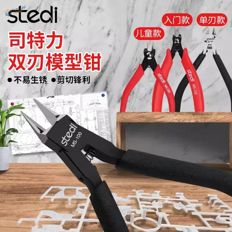 Black Stedi MS-100 double edge nippers with stainless steel jaws