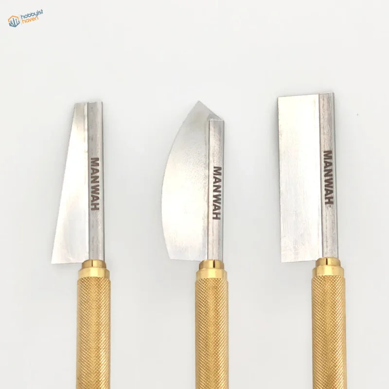 Manwa precision craft knives with stainless steel blades for controlled cuts