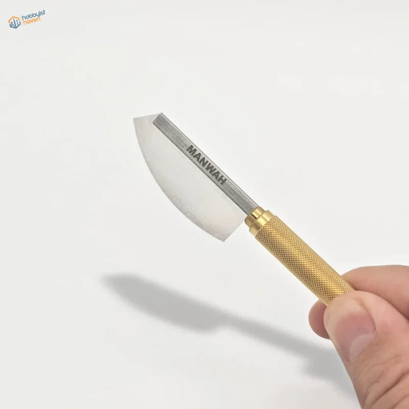 Sleek gold handle stainless steel modeling saw engraved manwah for controlled cuts