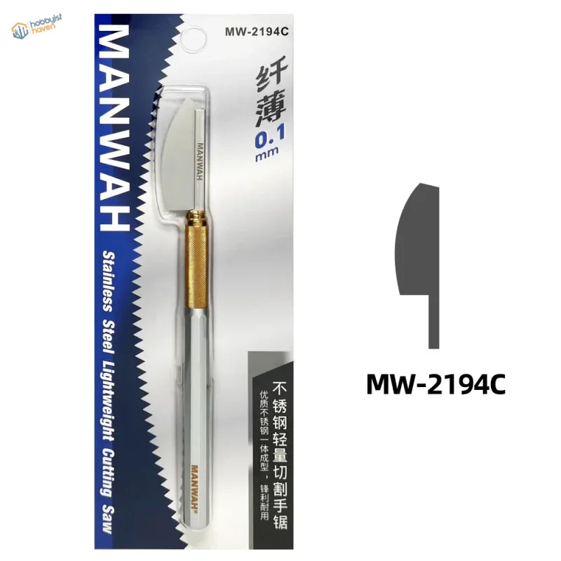 Ultra-thin stainless steel modeling saw MW-2194C with gold handle for controlled cuts