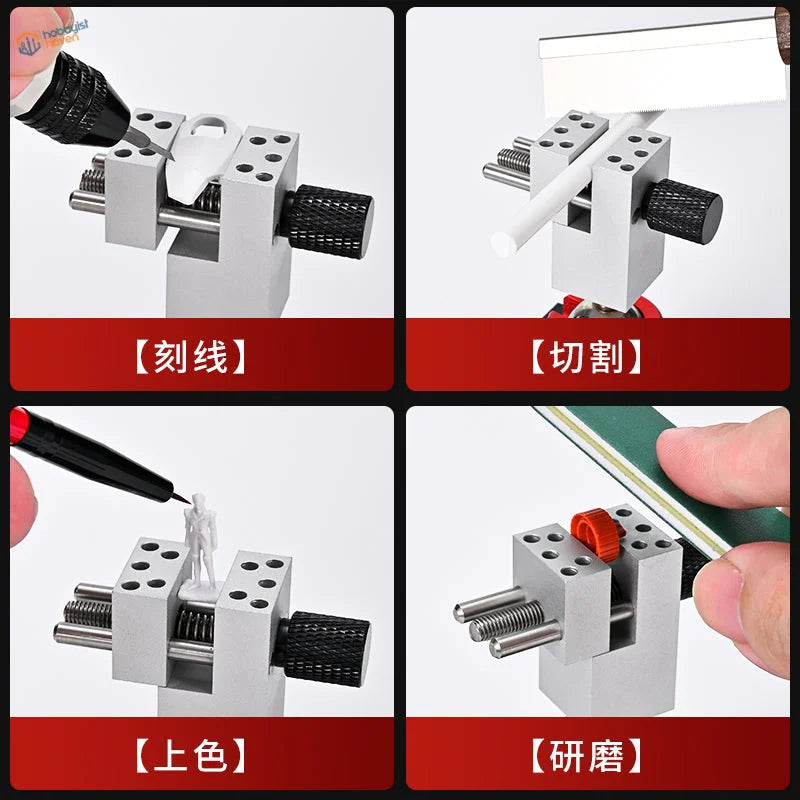 Universal precision bench vise with the clamp jaws open