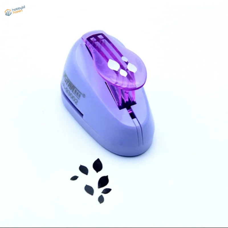 UStar tree leaf maker with purple plastic punch and 3 cutouts