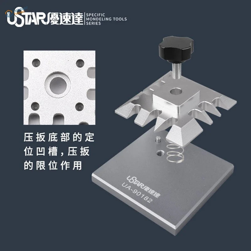 UStar UA-90182 photoetch bending tool with silver aluminum body and black knob