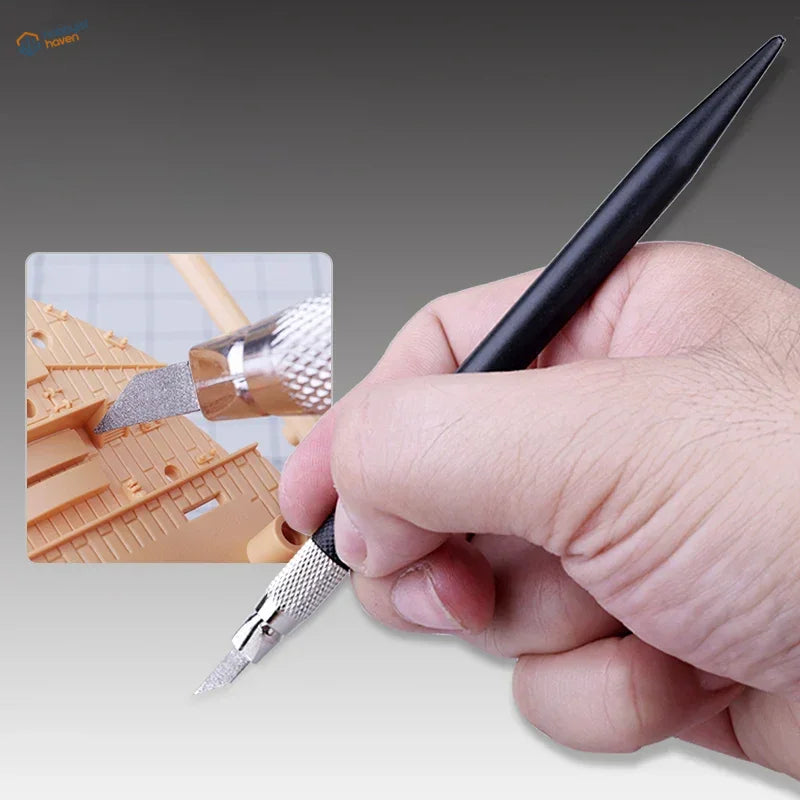 UStar sanding pen black-handled precision craft knife with silver grip
