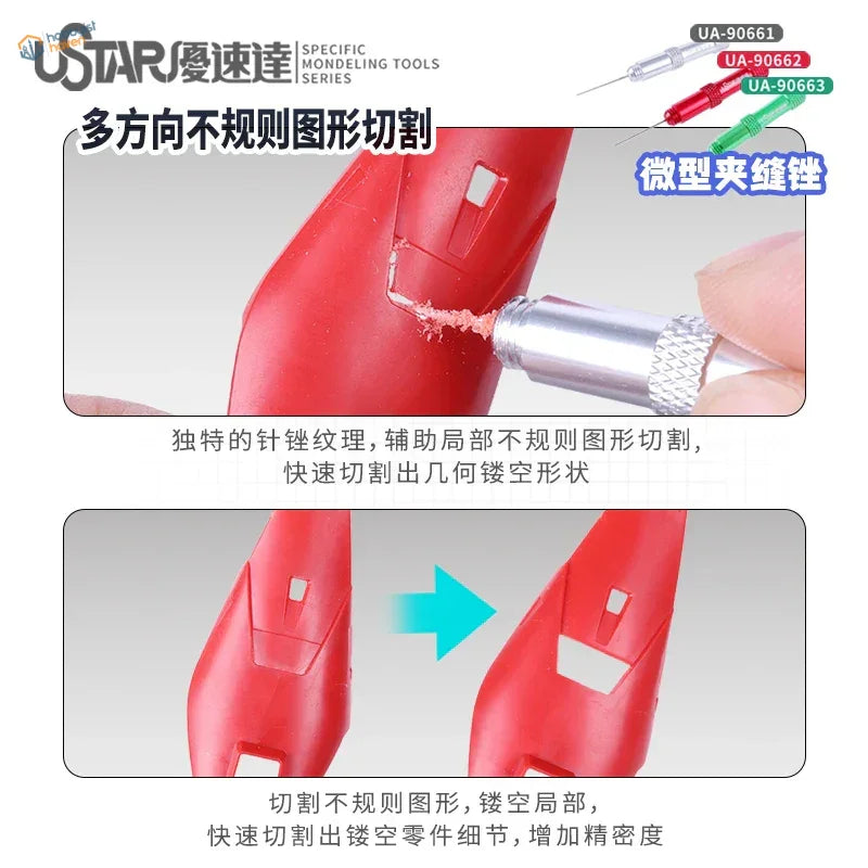 UStar carving wire saw red plastic cutting tool with silver handle