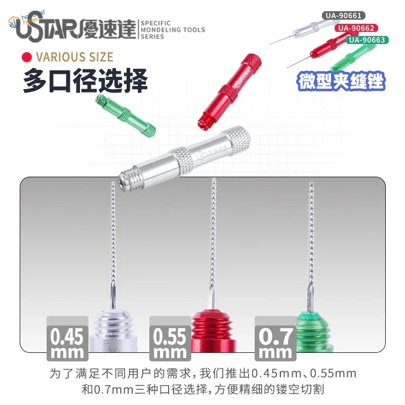 UStar carving wire saw with red green metallic tools threaded tips